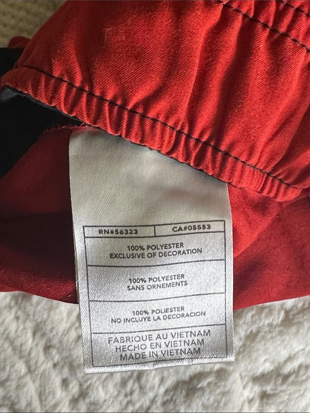 Nike Red Swim Shorts with Black trim and pockets